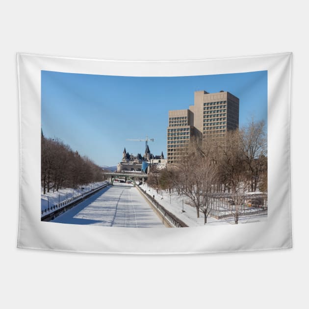 Ottawa's Rideau Canal in winter Tapestry by josefpittner