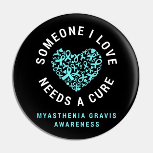 Myasthenia Gravis Support Teal  Awareness Autoimmune Pin