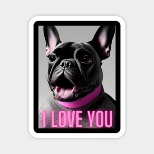 Cute French Bulldog Quote I Love You Magnet