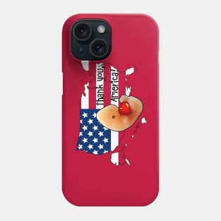 Pro-life US cute embryo hugging heart USA American flag Phone Case