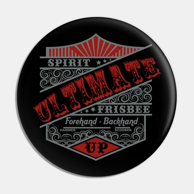 Ultimate Frisbee Vintage Pin by CTShirts