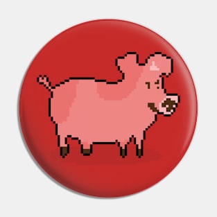 Artful Animal Pixels Pig Pin