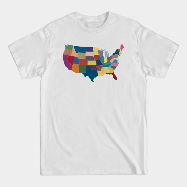 Discover USA map colorful - 4th Of July - T-Shirt