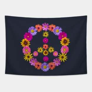 Flower Peace Sign Tapestry