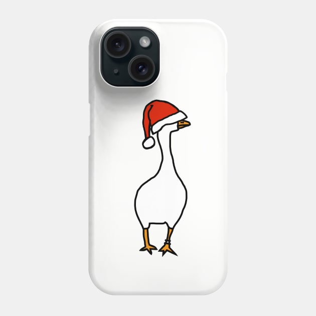 Gaming Goose Wears Stolen Christmas Santa Hat Phone Case by ellenhenryart