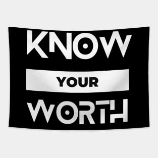 know your worth typography design Tapestry