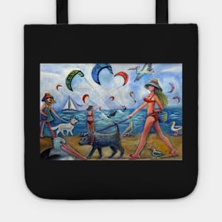 Busy beach Tote