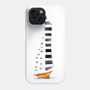 Sailing Boat BW- Full Size Image Phone Case