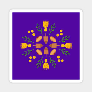 Indigo Chanukah Roundel Magnet