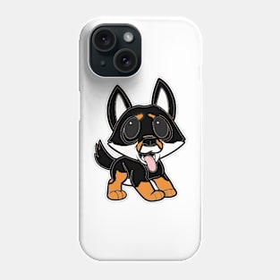 shiba inu black and tan cartoon Phone Case