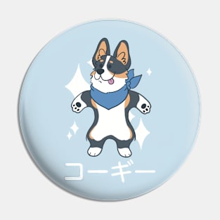 Happy Tri Colored Corgi Pin