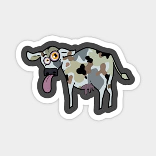 Graffiti of a cow in army pattern skin Magnet