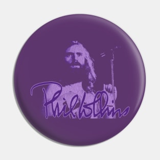 Phil Collins Singing Fan Art Purple Pin