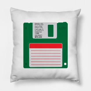 Floppy Disk (Cadmium Green Colorway) Analog / Computer Pillow