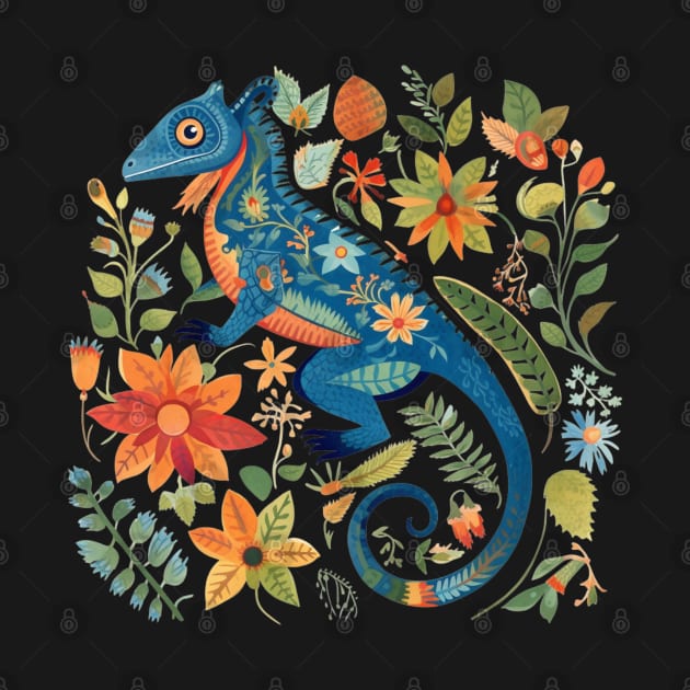 A Chameleon Scandinavian Art by Studio Red Koala