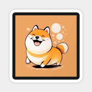 Super Cute Shiba Inu Dog Illustration Drawing Magnet