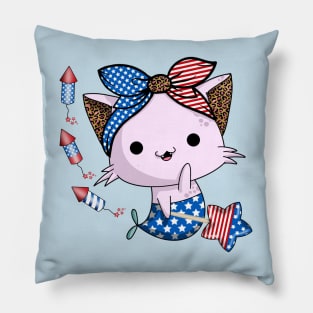 4th of July cat Pillow