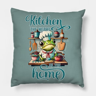 kitchen funny merch - frog chef Pillow