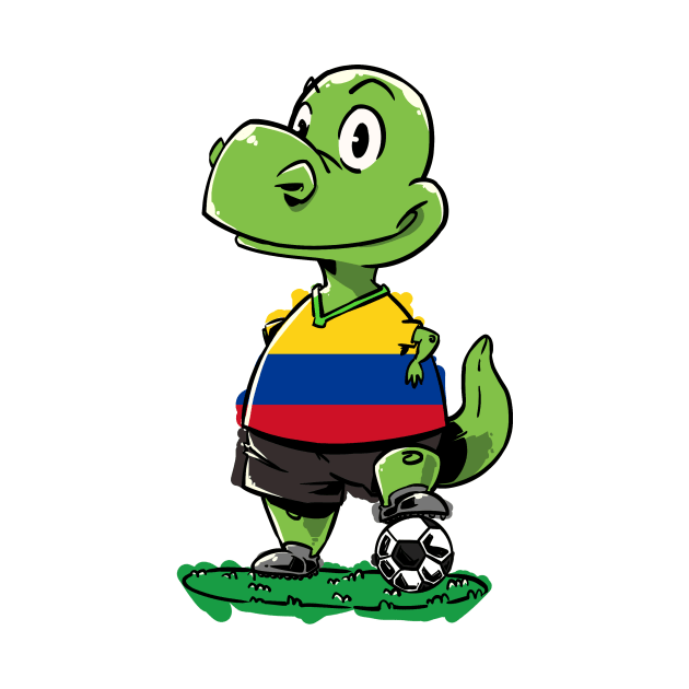 Soccer Dinosaur - Colombia by iHeartDinosaurs