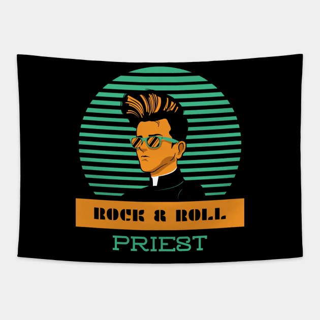 Rock and Roll Priest Tapestry by soondoock