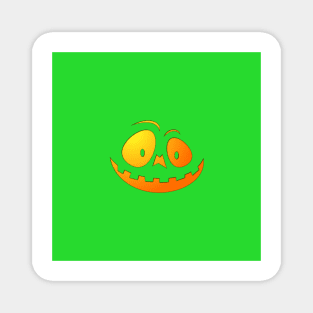 Cheeky Pumpkin Face on Monster Green Magnet