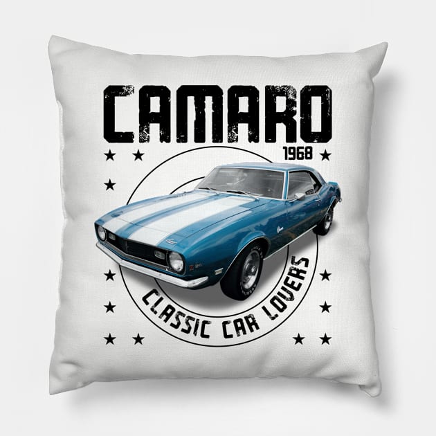 Classic Car Camaro Z28 1968 Pillow by cecatto1994