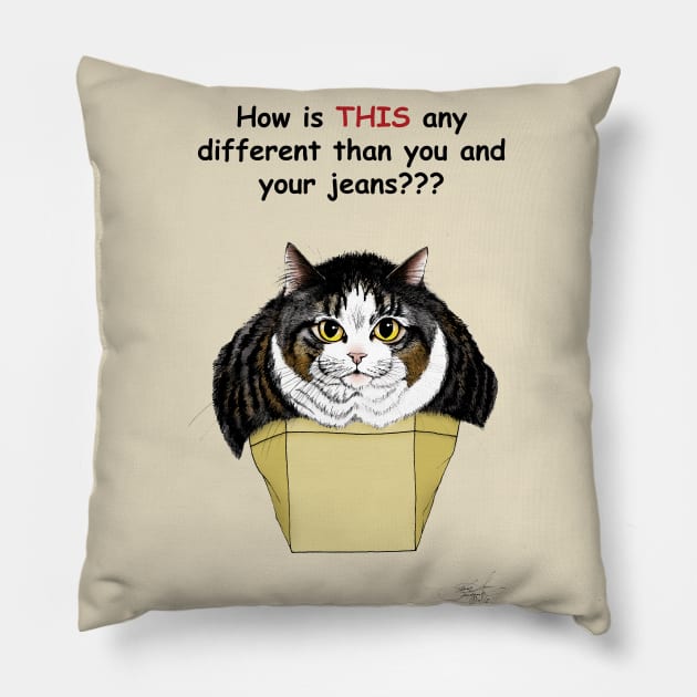 Muffin Top Cat Pillow by tigressdragon