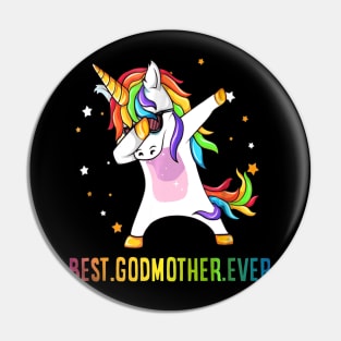 Best Godmother Ever Dabbing Unicorn Pin