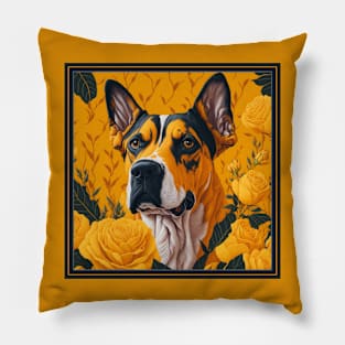 German dog. Style vector (yellow version 2 german dog) Pillow