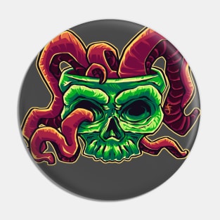 A Skull Full of Tentacles Pin