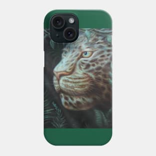 Jaguar in the Jungle with Sunlight Passing Through Green Leaves Phone Case