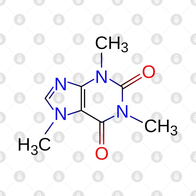 Caffeine Molecule for Coffee and Science Lovers by Webdango