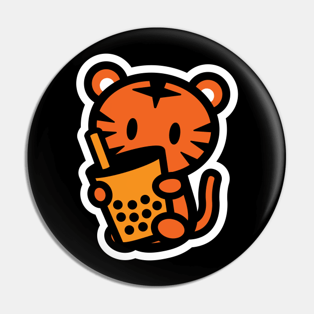 Year Of The Tiger Boba Bubble Tea Bambu Brand Asian Food Drink Cute Animal Pin by Bambu