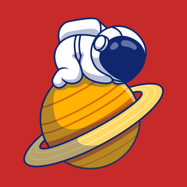 Cute Astronaut Sleeping On Planet by Catalyst Labs