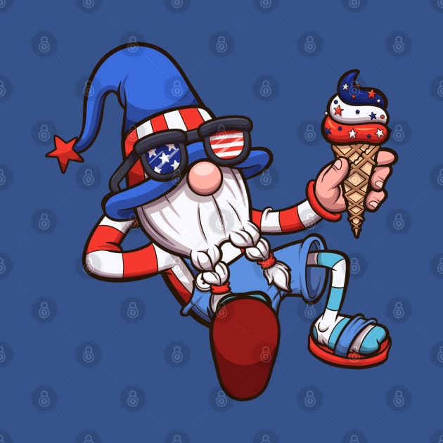 4th Of July Gnome With Ice Cream by TheMaskedTooner