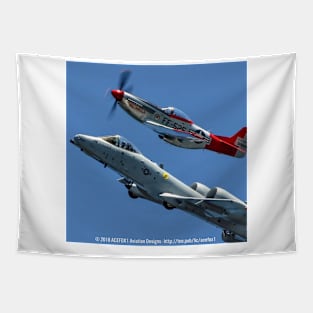 P-51D Mustang and A-10 in USAF Heritage Flight Tapestry