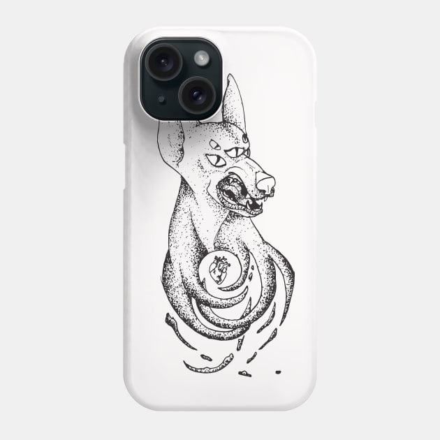 Snarling Doberman Demon Phone Case by CloudWalkerDesigns