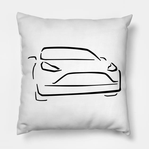 Electric Car Abstract Drawing Pillow by Shannon Marie