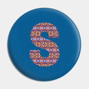 Monogram Letter S- geometric pattern Pin