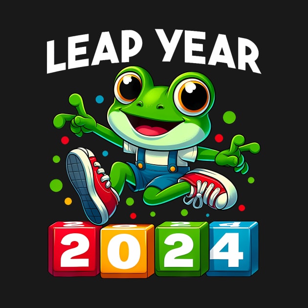 Funny Frog Leap Year 2024 February 29th Leap Day Birthday by Eduardo