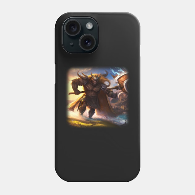 Viking god going to war Phone Case by Perryfranken