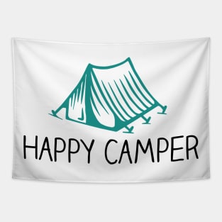 Happy Camper Cute Camping Quote Tapestry