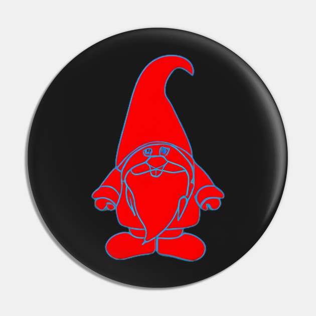 Red Neon Gnome Pin by Shadowbyte91