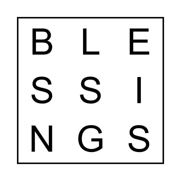 minimalist and simple design blessings black word by Typography Dose