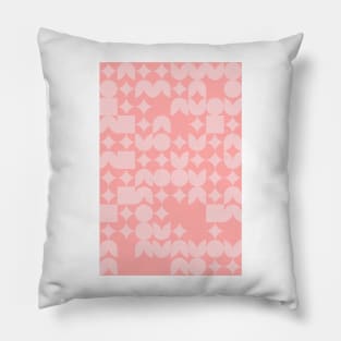 Girly Pinkish Geometric Pattern - Flowers & Stars #30 Pillow