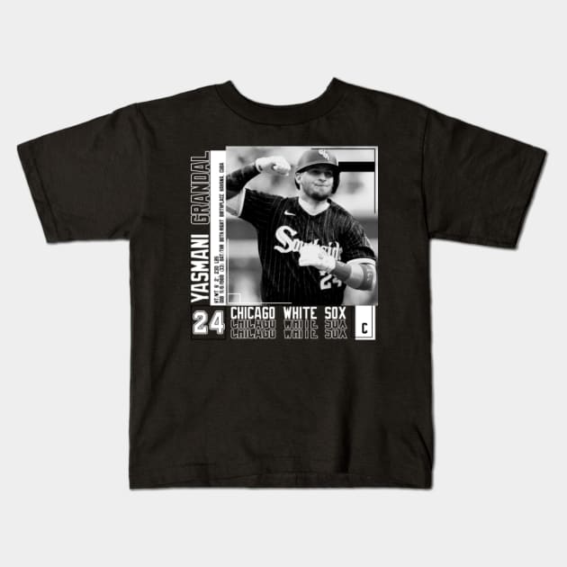 Rinkha Yasmani Grandal Baseball Edit Tapestries White Sox Kids T-Shirt