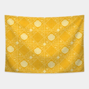 Yellow Shell Mosaic Tapestry