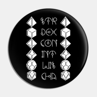 Character Abilities Dice Pin