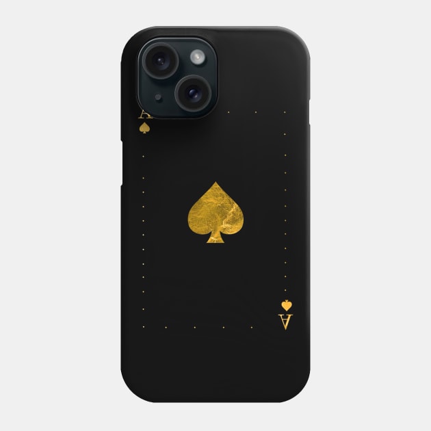 Ace of Spades - Golden cards Phone Case by GreekTavern