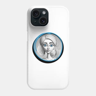 Pretty Girl Portrait - Line Art Design Phone Case